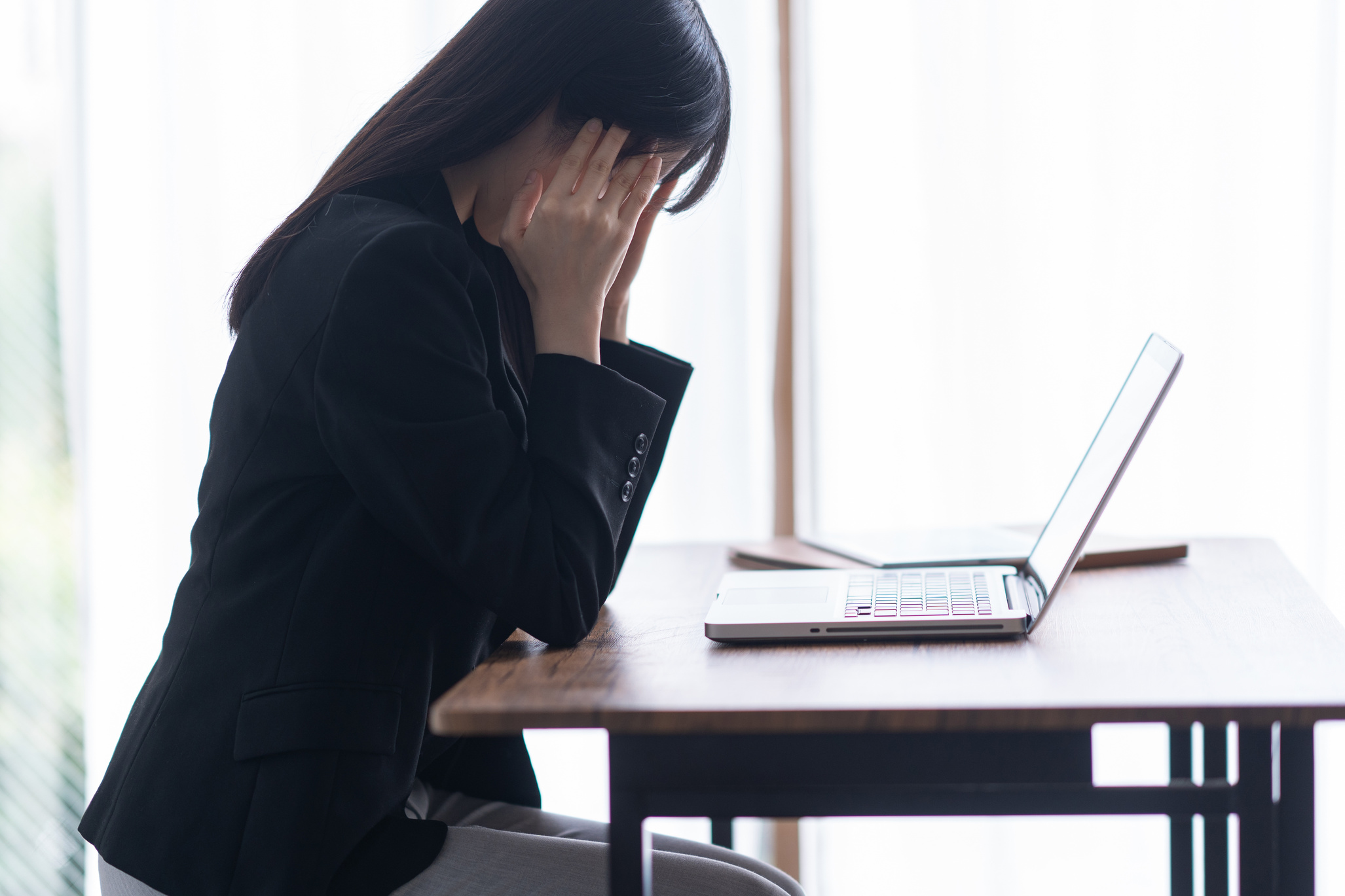 Japanese woman worried about work